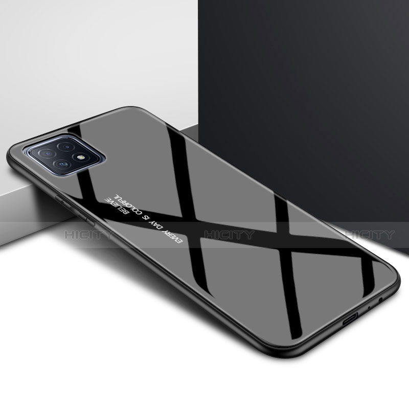 Silikon Schutzhülle Rahmen Tasche Hülle Spiegel für Oppo A73 5G groß
