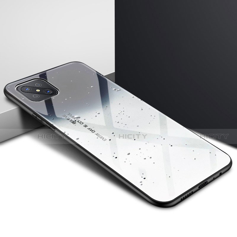 Silikon Schutzhülle Rahmen Tasche Hülle Spiegel für Oppo A92s 5G groß