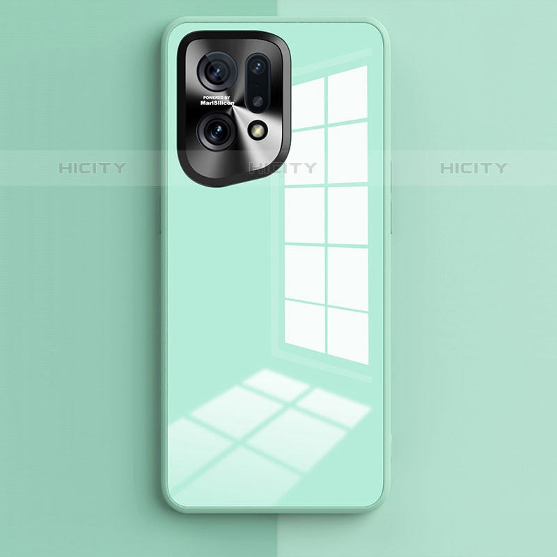 Silikon Schutzhülle Rahmen Tasche Hülle Spiegel für Oppo Find X5 Pro 5G Minzgrün