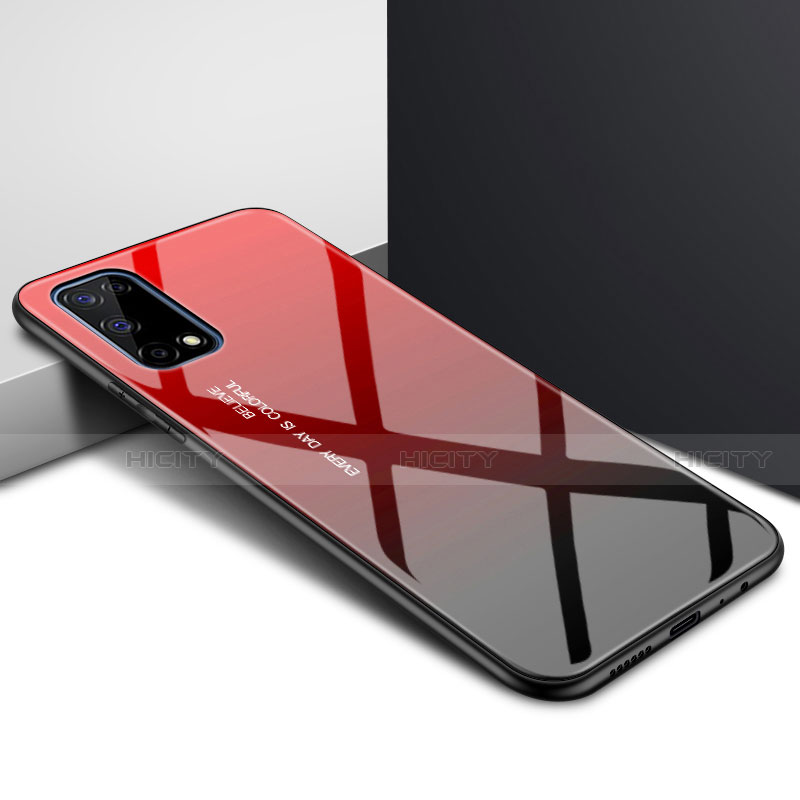 Silikon Schutzhülle Rahmen Tasche Hülle Spiegel für Oppo K7x 5G Rot
