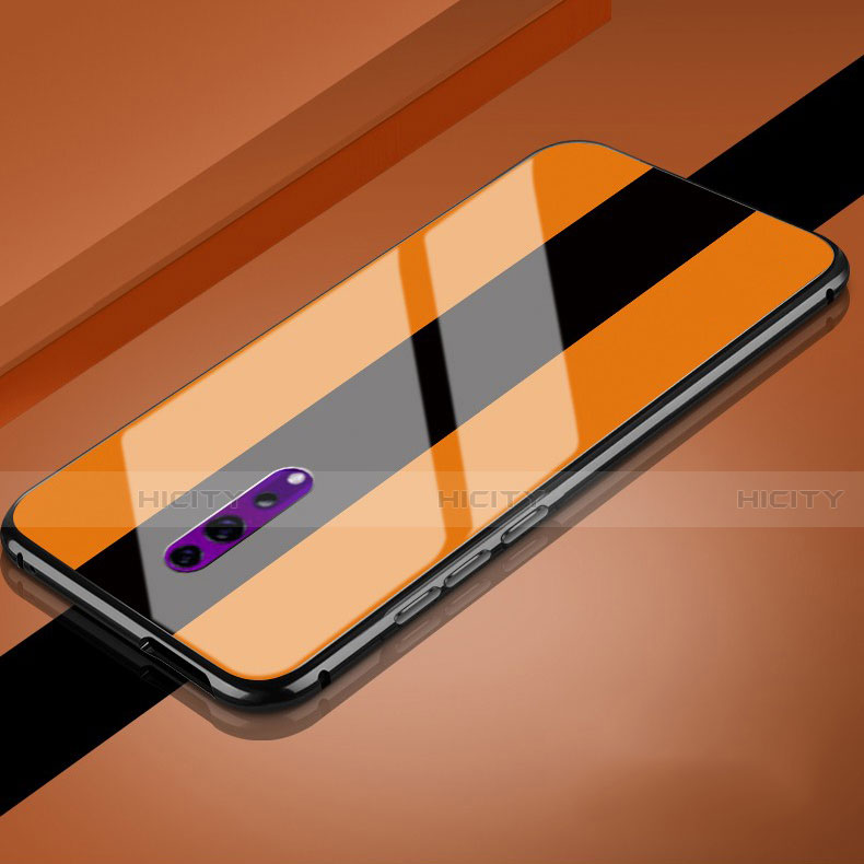 Silikon Schutzhülle Rahmen Tasche Hülle Spiegel für Oppo Reno Z Orange Plus