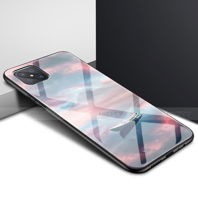 Silikon Schutzhülle Rahmen Tasche Hülle Spiegel für Oppo Reno4 Z 5G Plusfarbig