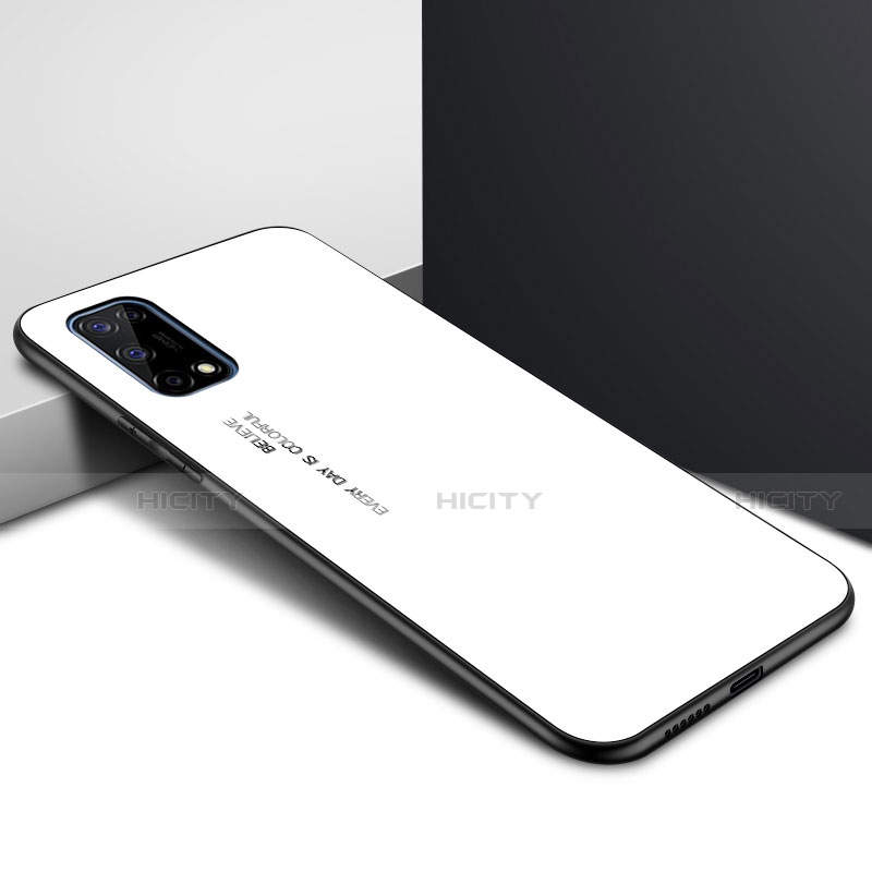 Silikon Schutzhülle Rahmen Tasche Hülle Spiegel für Realme X7 Pro 5G Weiß