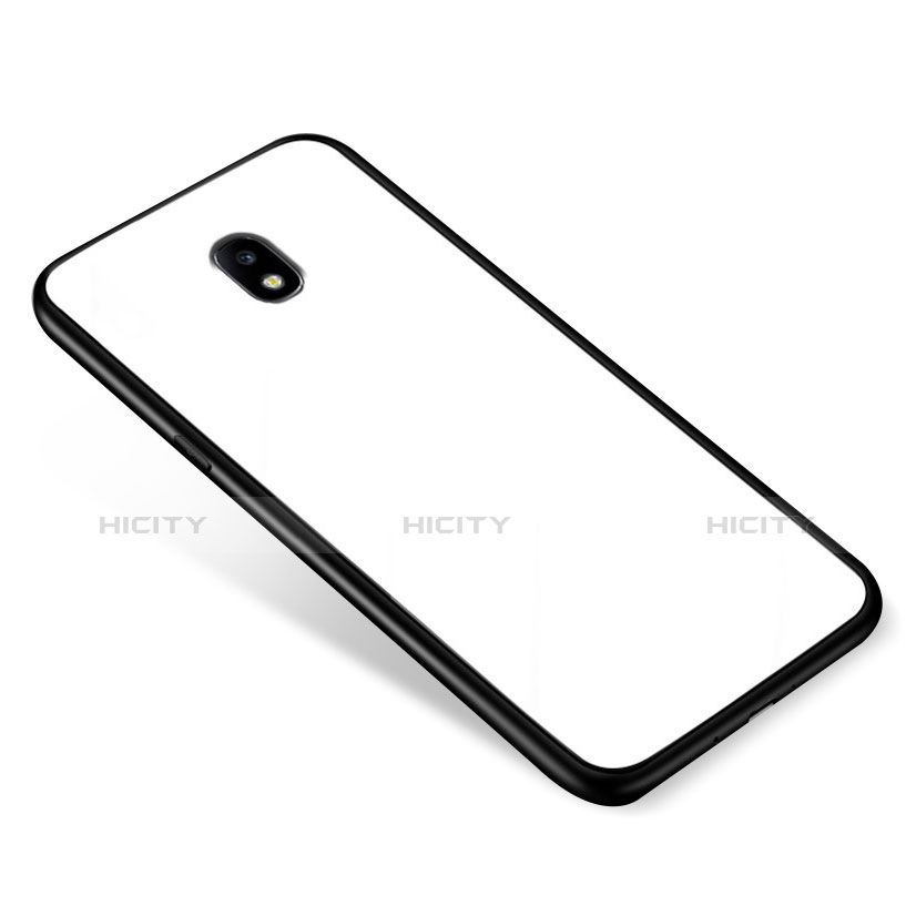 Silikon Schutzhülle Rahmen Tasche Hülle Spiegel für Samsung Galaxy J5 (2017) SM-J750F Weiß Plus