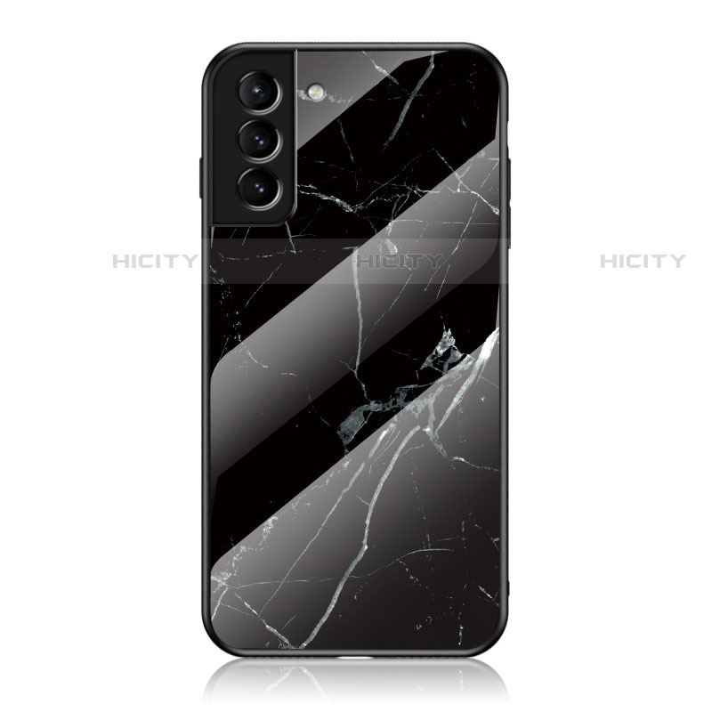 Silikon Schutzhülle Rahmen Tasche Hülle Spiegel für Samsung Galaxy S22 5G Schwarz