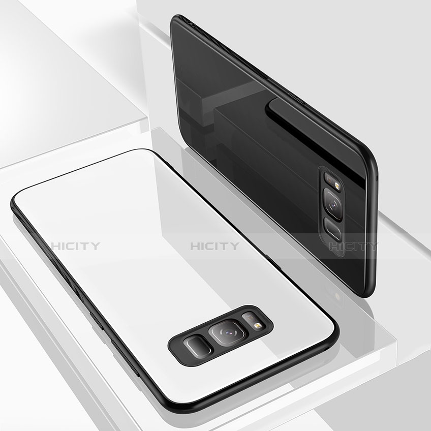 Silikon Schutzhülle Rahmen Tasche Hülle Spiegel für Samsung Galaxy S8 groß