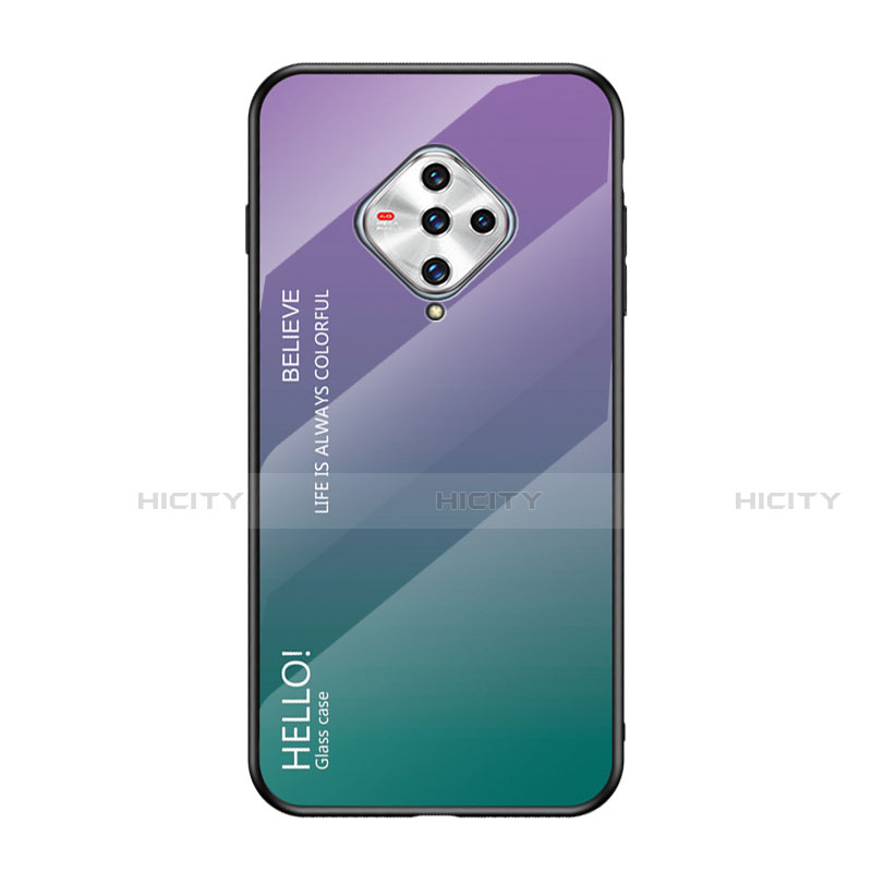 Silikon Schutzhülle Rahmen Tasche Hülle Spiegel für Vivo X50e 5G Violett Plus