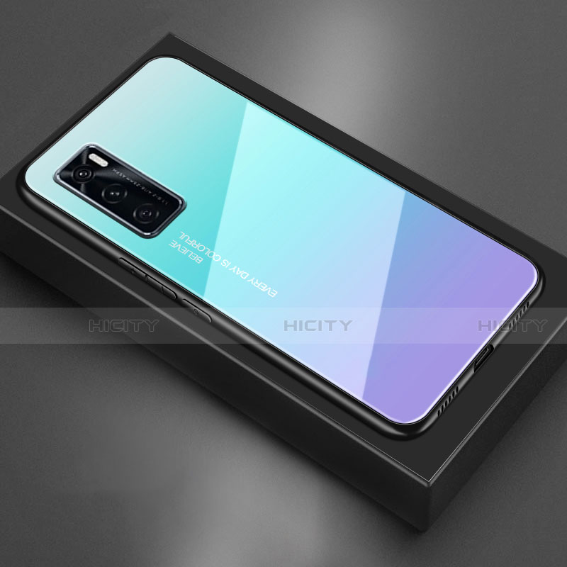 Silikon Schutzhülle Rahmen Tasche Hülle Spiegel für Vivo Y70 (2020) Hellblau Plus