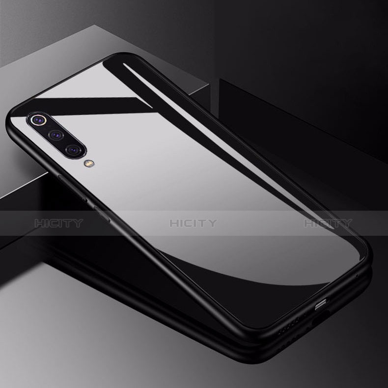 Silikon Schutzhülle Rahmen Tasche Hülle Spiegel für Xiaomi Mi 9 Pro 5G Schwarz
