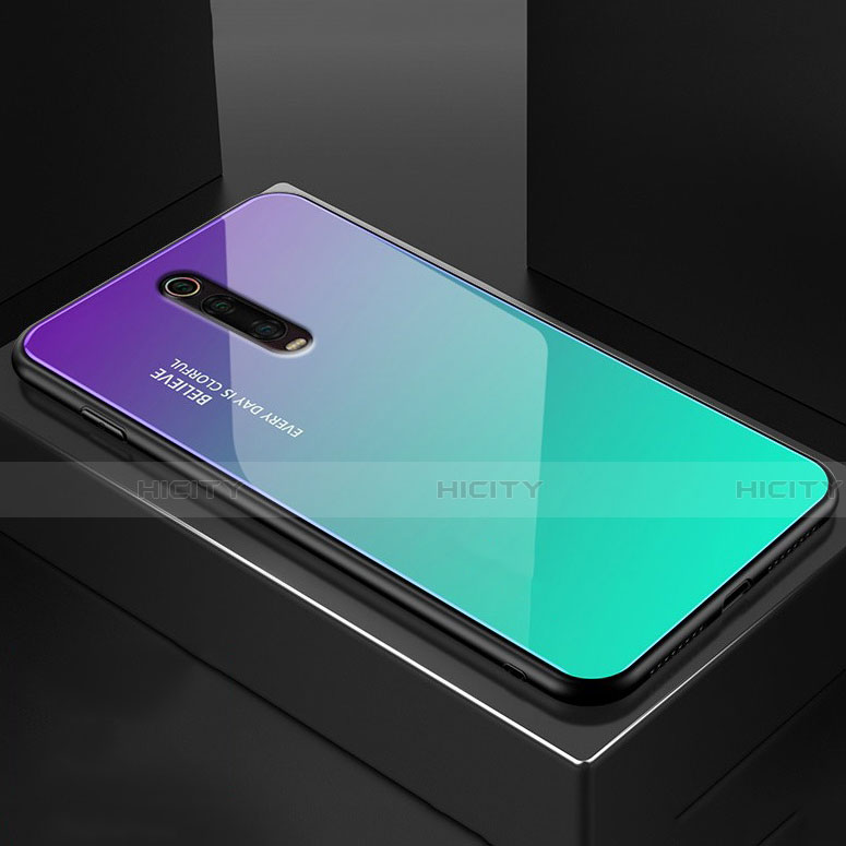 Silikon Schutzhülle Rahmen Tasche Hülle Spiegel für Xiaomi Mi 9T Cyan Plus