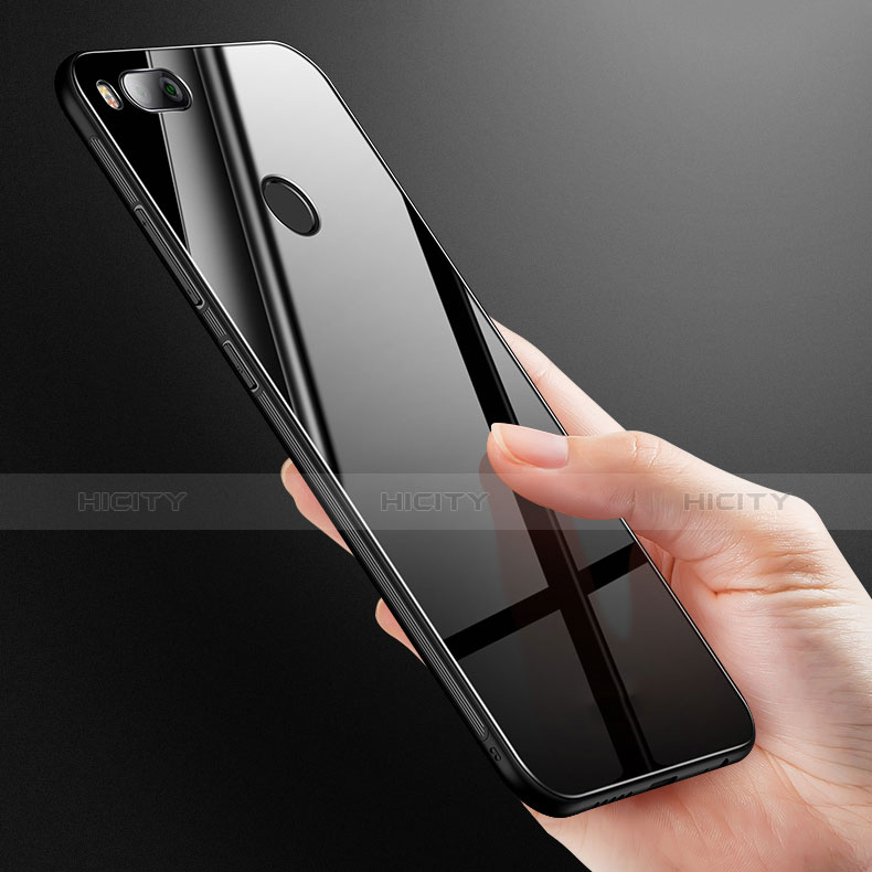 Silikon Schutzhülle Rahmen Tasche Hülle Spiegel für Xiaomi Mi A1 groß