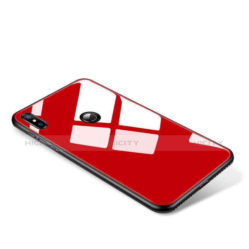 Silikon Schutzhülle Rahmen Tasche Hülle Spiegel für Xiaomi Mi Mix 2S Rot