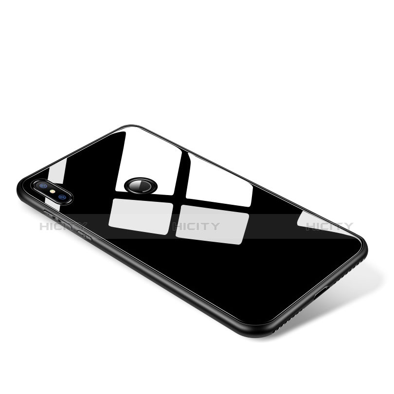 Silikon Schutzhülle Rahmen Tasche Hülle Spiegel für Xiaomi Mi Mix 2S Schwarz