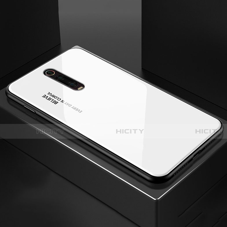Silikon Schutzhülle Rahmen Tasche Hülle Spiegel für Xiaomi Redmi K20 Weiß Plus
