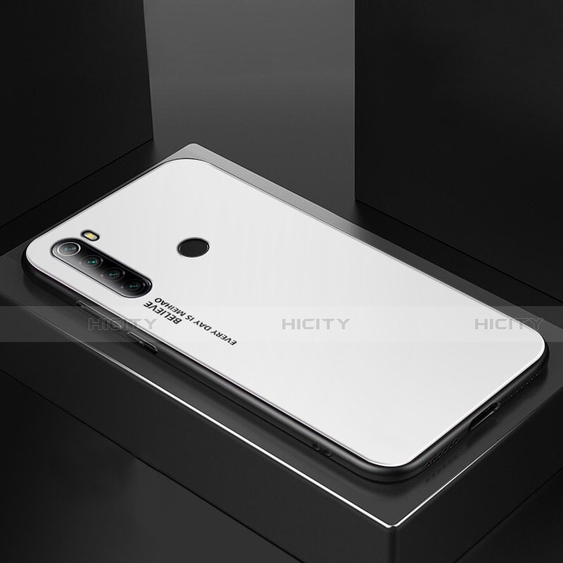 Silikon Schutzhülle Rahmen Tasche Hülle Spiegel für Xiaomi Redmi Note 8 Weiß Plus