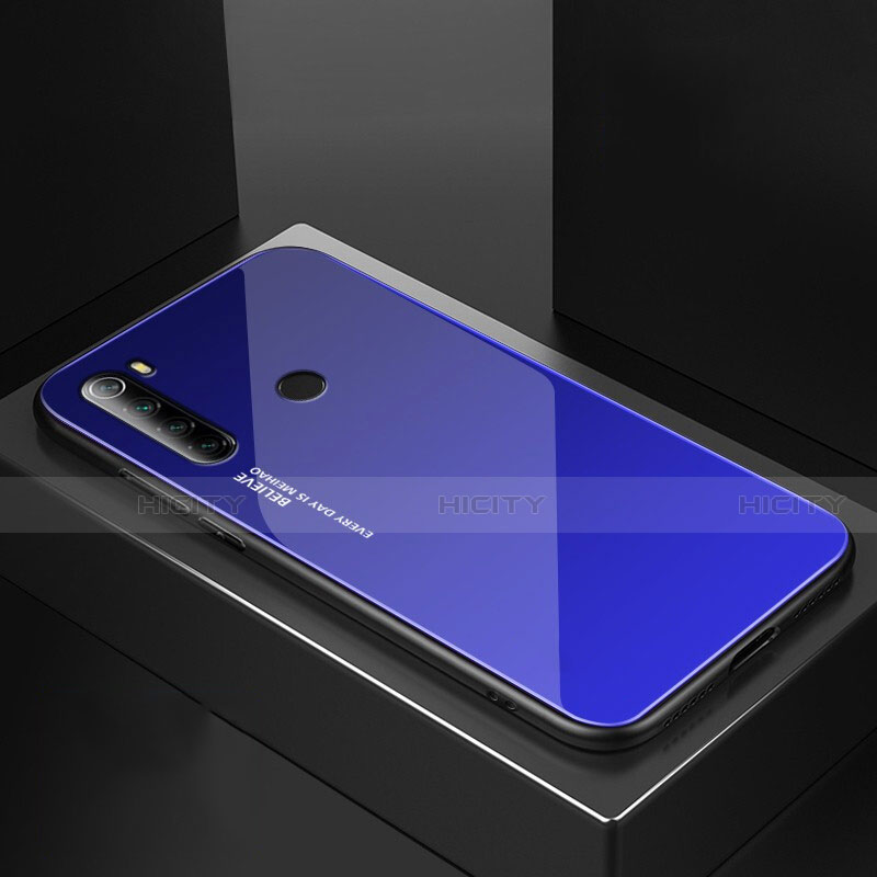 Silikon Schutzhülle Rahmen Tasche Hülle Spiegel für Xiaomi Redmi Note 8T Blau Plus