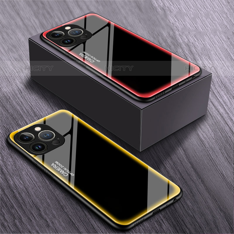 Silikon Schutzhülle Rahmen Tasche Hülle Spiegel M01 für Apple iPhone 15 Pro groß