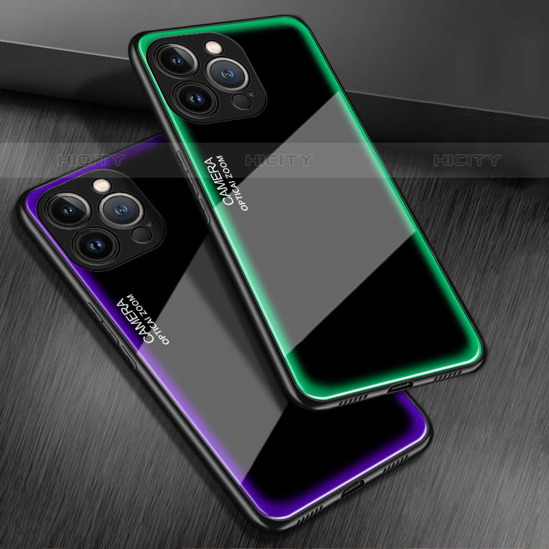 Silikon Schutzhülle Rahmen Tasche Hülle Spiegel M01 für Apple iPhone 15 Pro groß