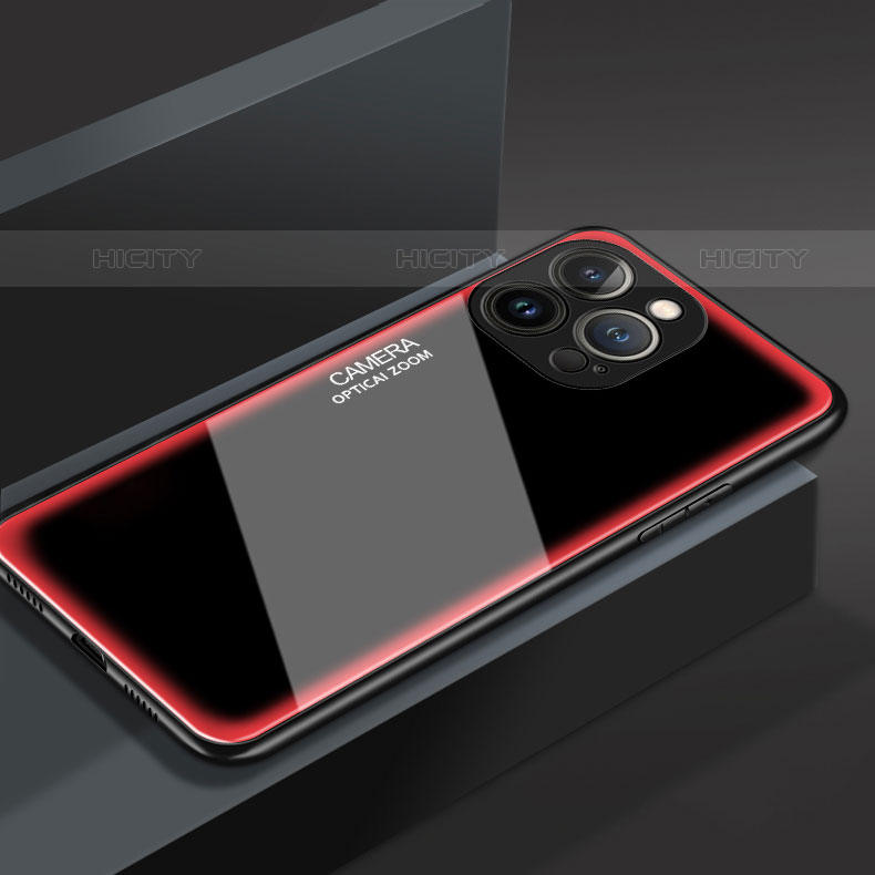 Silikon Schutzhülle Rahmen Tasche Hülle Spiegel M01 für Apple iPhone 15 Pro groß