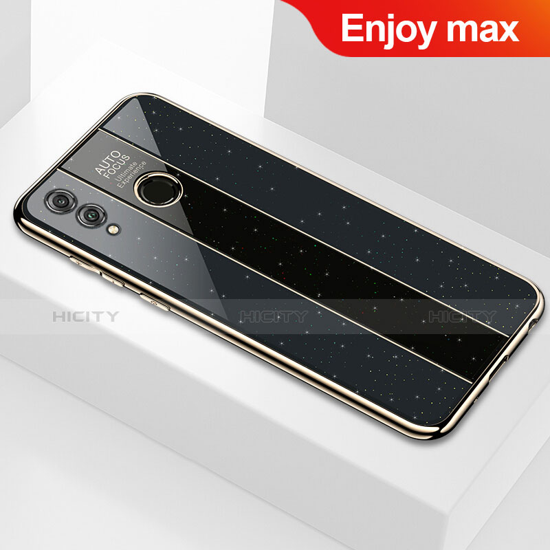 Silikon Schutzhülle Rahmen Tasche Hülle Spiegel M01 für Huawei Enjoy Max Schwarz Plus