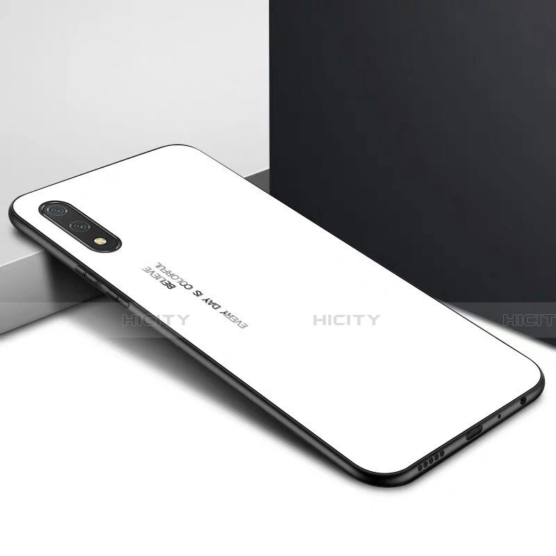Silikon Schutzhülle Rahmen Tasche Hülle Spiegel M01 für Huawei Honor 9X Weiß