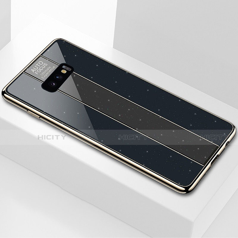 Silikon Schutzhülle Rahmen Tasche Hülle Spiegel M01 für Samsung Galaxy S10e Schwarz Plus