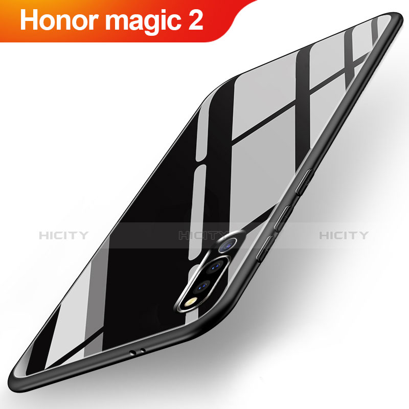 Silikon Schutzhülle Rahmen Tasche Hülle Spiegel M02 für Huawei Honor Magic 2 Schwarz Plus