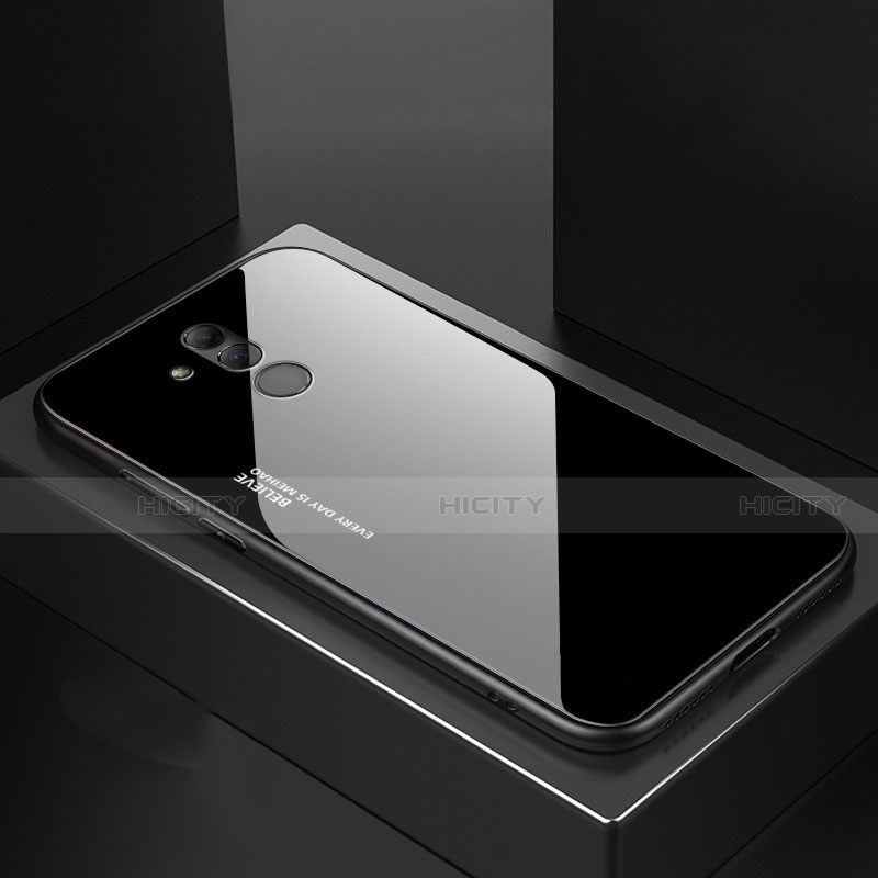 Silikon Schutzhülle Rahmen Tasche Hülle Spiegel M02 für Huawei Mate 20 Lite Schwarz Plus