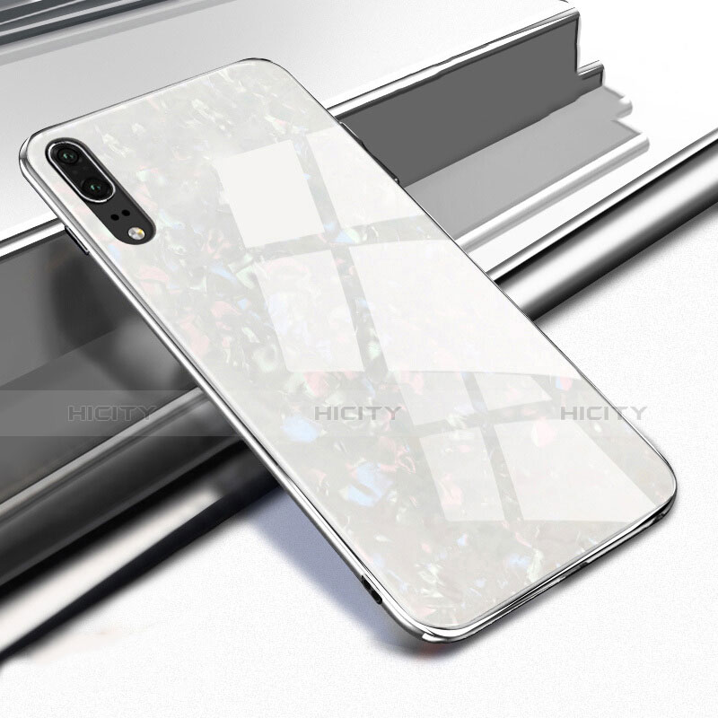 Silikon Schutzhülle Rahmen Tasche Hülle Spiegel M02 für Huawei P20 groß