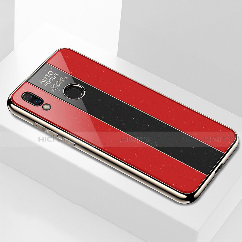 Silikon Schutzhülle Rahmen Tasche Hülle Spiegel M03 für Huawei Nova 3e Rot