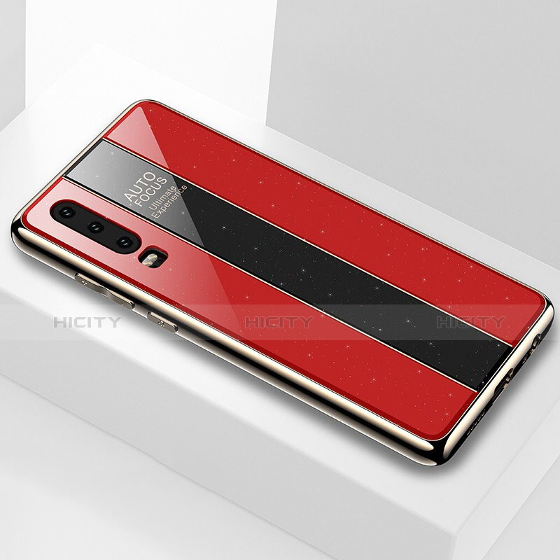 Silikon Schutzhülle Rahmen Tasche Hülle Spiegel M04 für Huawei P30 Rot