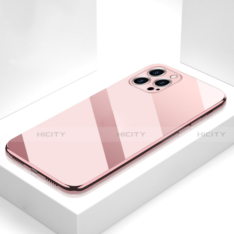 Silikon Schutzhülle Rahmen Tasche Hülle Spiegel M05 für Apple iPhone 13 Pro Max groß