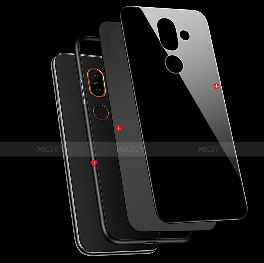Silikon Schutzhülle Rahmen Tasche Hülle Spiegel mit Fingerring Ständer für Nokia 7 Plus