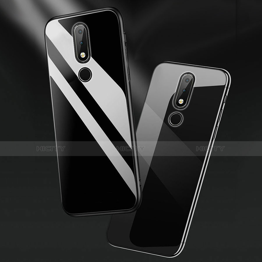 Silikon Schutzhülle Rahmen Tasche Hülle Spiegel mit Fingerring Ständer für Nokia X6 groß