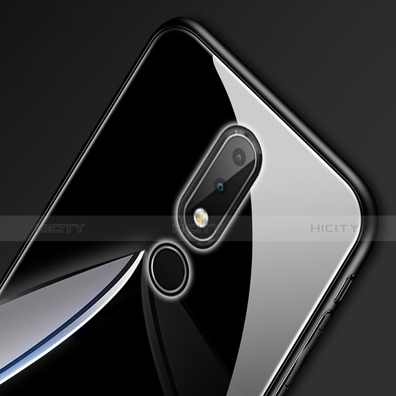 Silikon Schutzhülle Rahmen Tasche Hülle Spiegel mit Fingerring Ständer für Nokia X6 groß