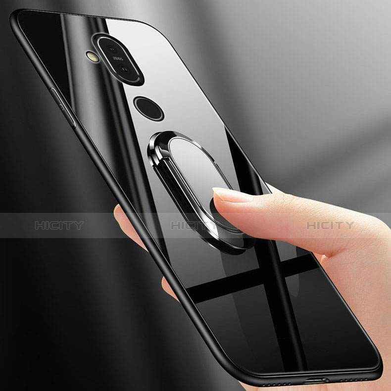Silikon Schutzhülle Rahmen Tasche Hülle Spiegel mit Fingerring Ständer für Nokia X7