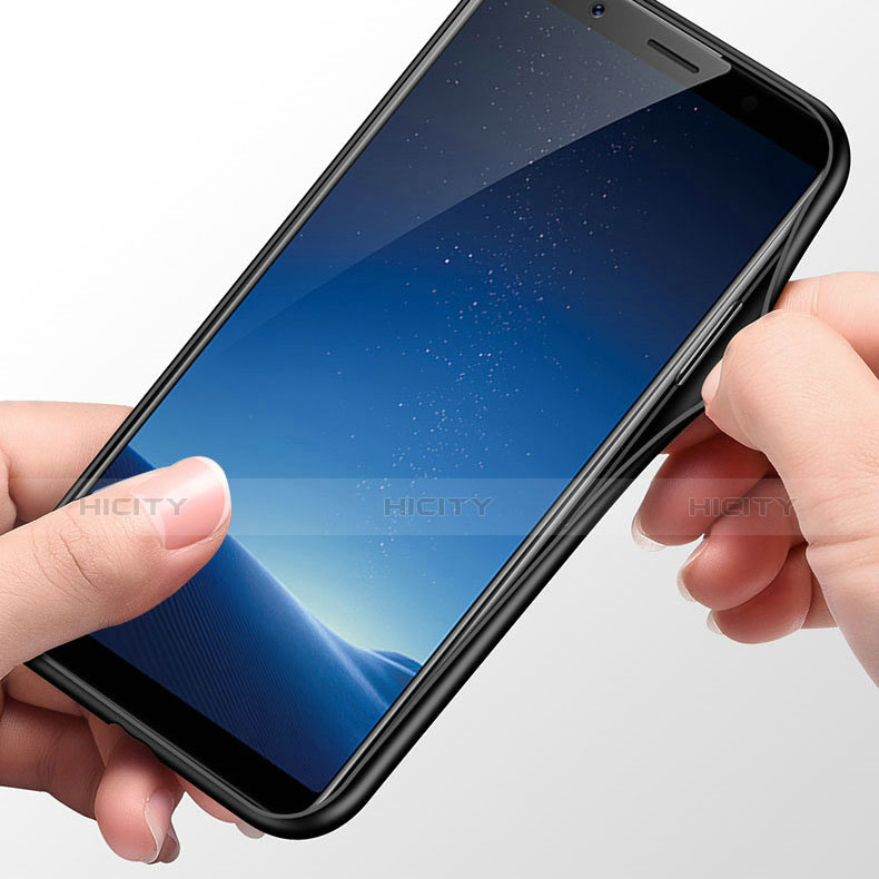 Silikon Schutzhülle Rahmen Tasche Hülle Spiegel mit Fingerring Ständer für Samsung Galaxy A9 Star Lite groß