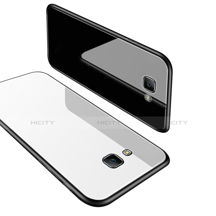 Silikon Schutzhülle Rahmen Tasche Hülle Spiegel mit Fingerring Ständer für Samsung Galaxy J7 Prime