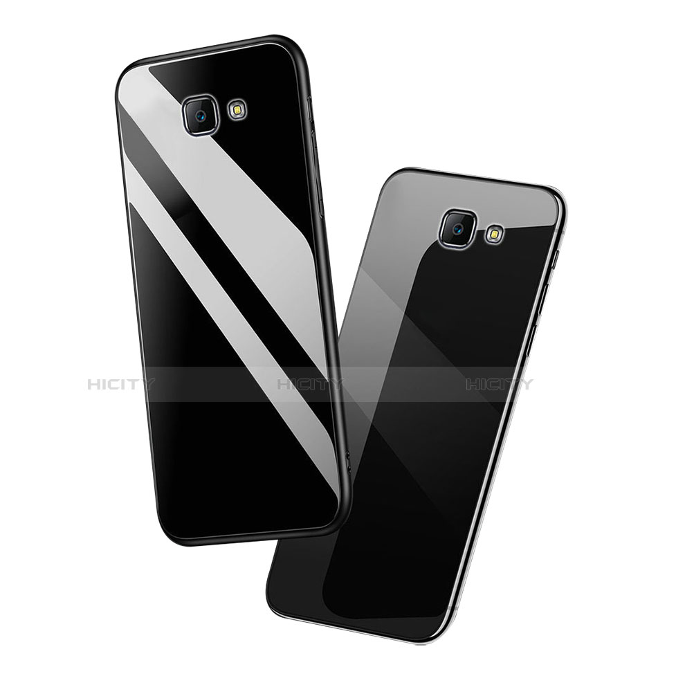Silikon Schutzhülle Rahmen Tasche Hülle Spiegel mit Fingerring Ständer für Samsung Galaxy J7 Prime groß