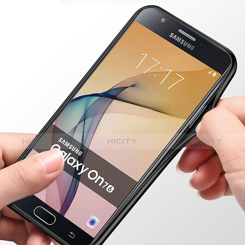 Silikon Schutzhülle Rahmen Tasche Hülle Spiegel mit Fingerring Ständer für Samsung Galaxy On7 (2016) G6100 groß