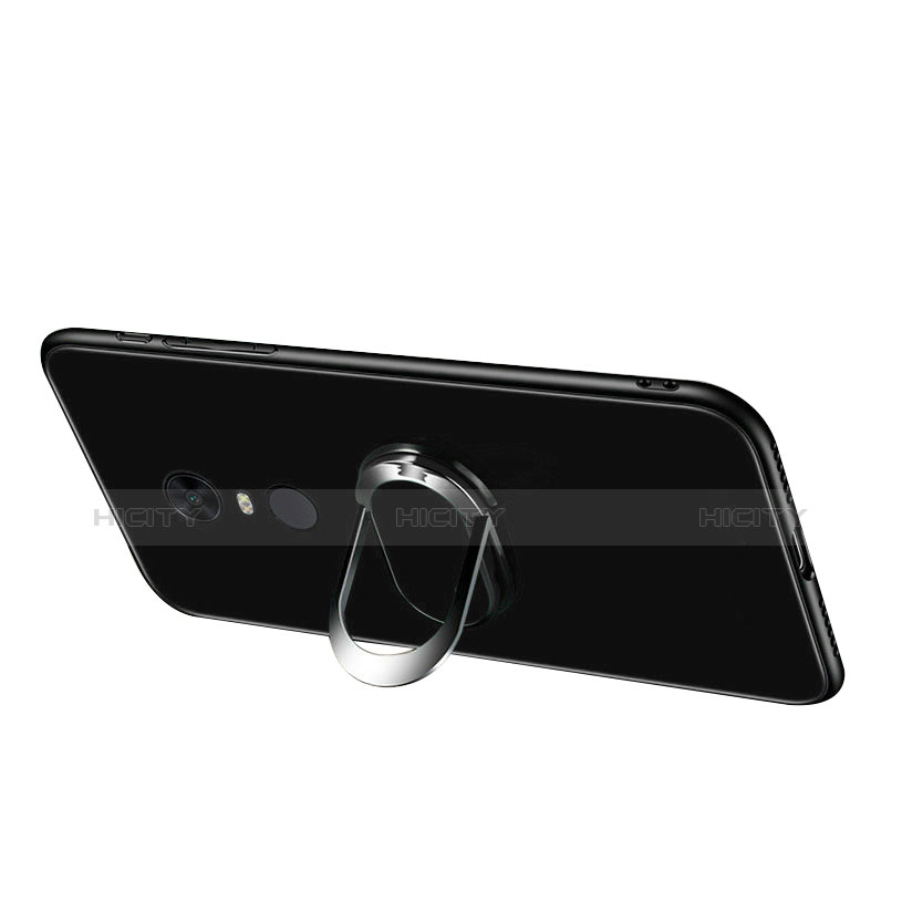 Silikon Schutzhülle Rahmen Tasche Hülle Spiegel mit Fingerring Ständer für Xiaomi Redmi 5 Plus groß