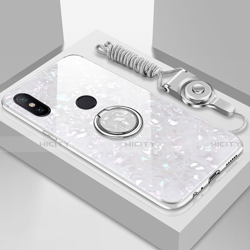 Silikon Schutzhülle Rahmen Tasche Hülle Spiegel mit Magnetisch Fingerring Ständer A01 für Xiaomi Mi 6X