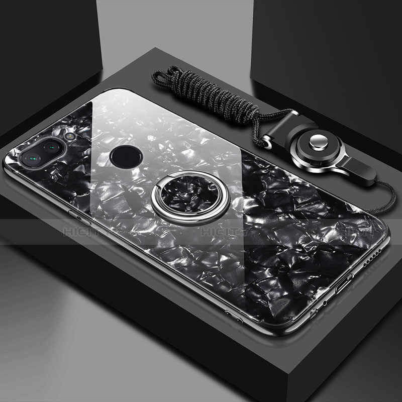 Silikon Schutzhülle Rahmen Tasche Hülle Spiegel mit Magnetisch Fingerring Ständer A01 für Xiaomi Mi 8 Lite