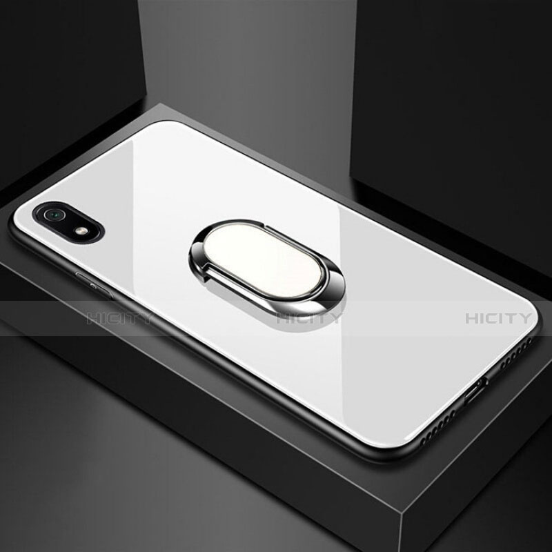 Silikon Schutzhülle Rahmen Tasche Hülle Spiegel mit Magnetisch Fingerring Ständer A01 für Xiaomi Redmi 7A groß