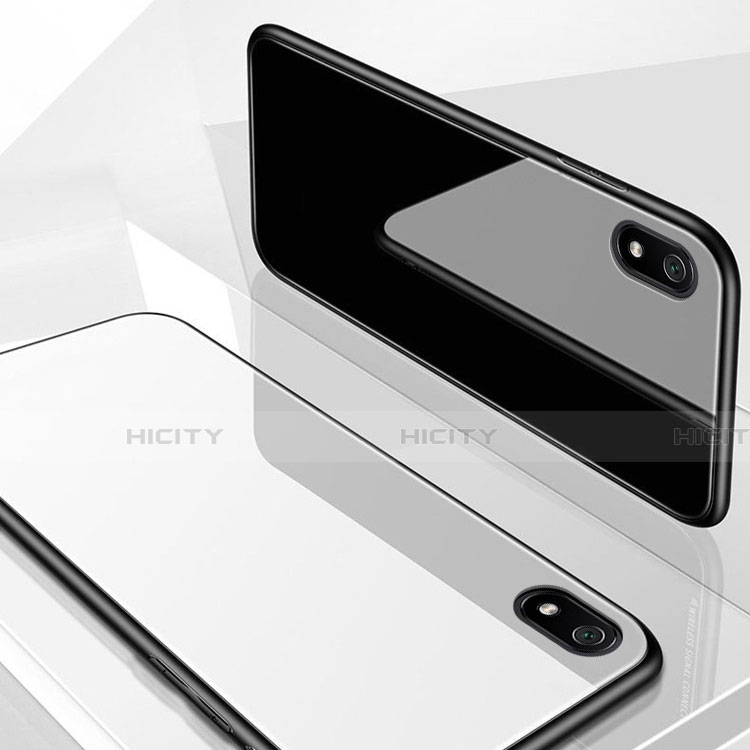 Silikon Schutzhülle Rahmen Tasche Hülle Spiegel mit Magnetisch Fingerring Ständer A01 für Xiaomi Redmi 7A groß