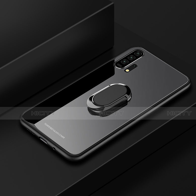 Silikon Schutzhülle Rahmen Tasche Hülle Spiegel mit Magnetisch Fingerring Ständer für Huawei Honor 20 Pro