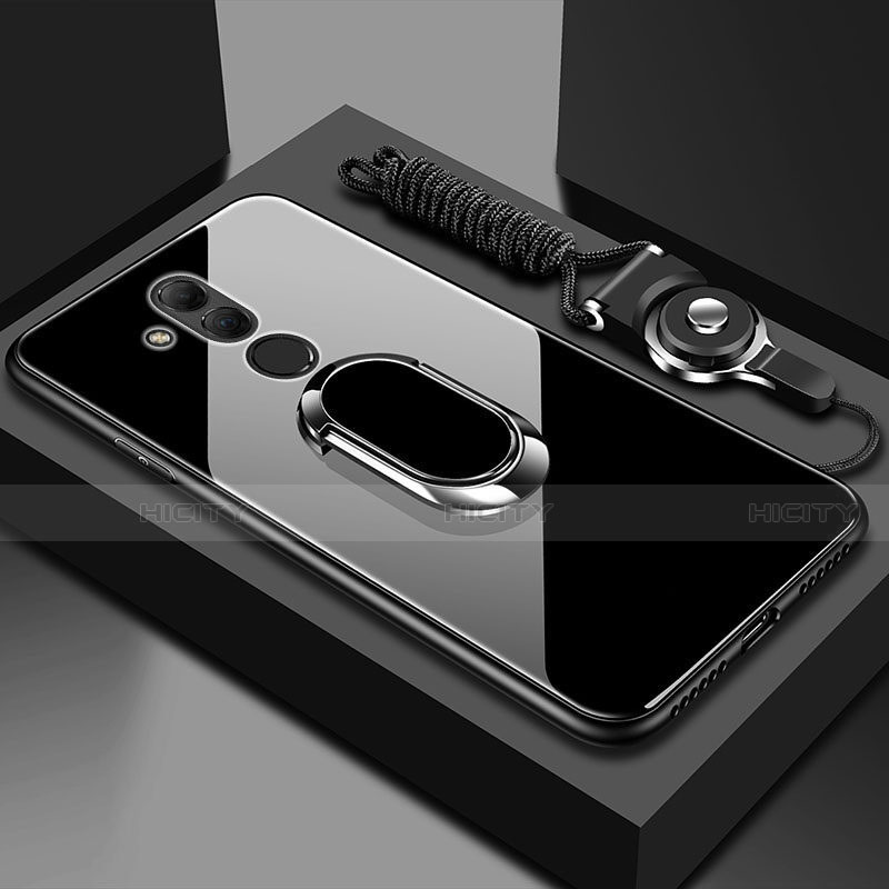 Silikon Schutzhülle Rahmen Tasche Hülle Spiegel mit Magnetisch Fingerring Ständer für Huawei Mate 20 Lite