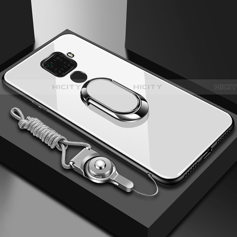 Silikon Schutzhülle Rahmen Tasche Hülle Spiegel mit Magnetisch Fingerring Ständer für Huawei Mate 30 Lite