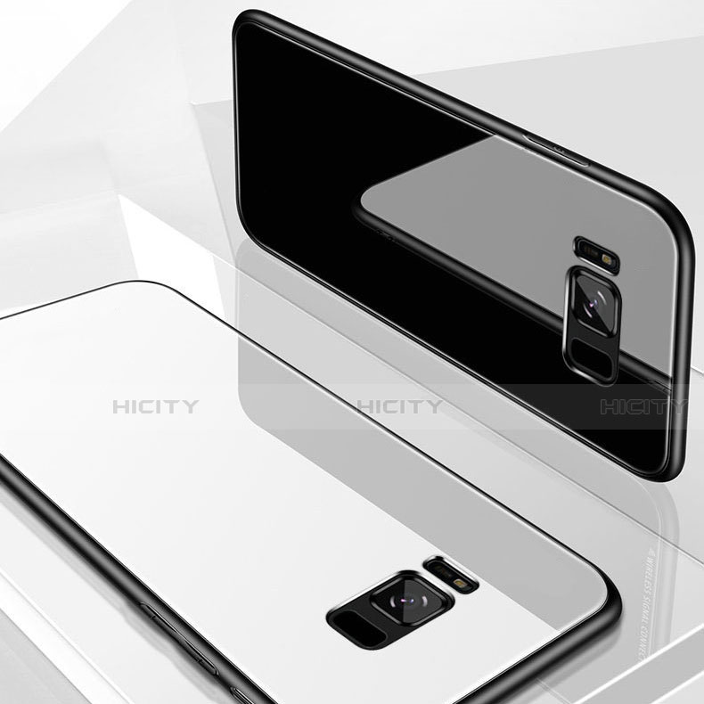 Silikon Schutzhülle Rahmen Tasche Hülle Spiegel mit Magnetisch Fingerring Ständer für Samsung Galaxy S8