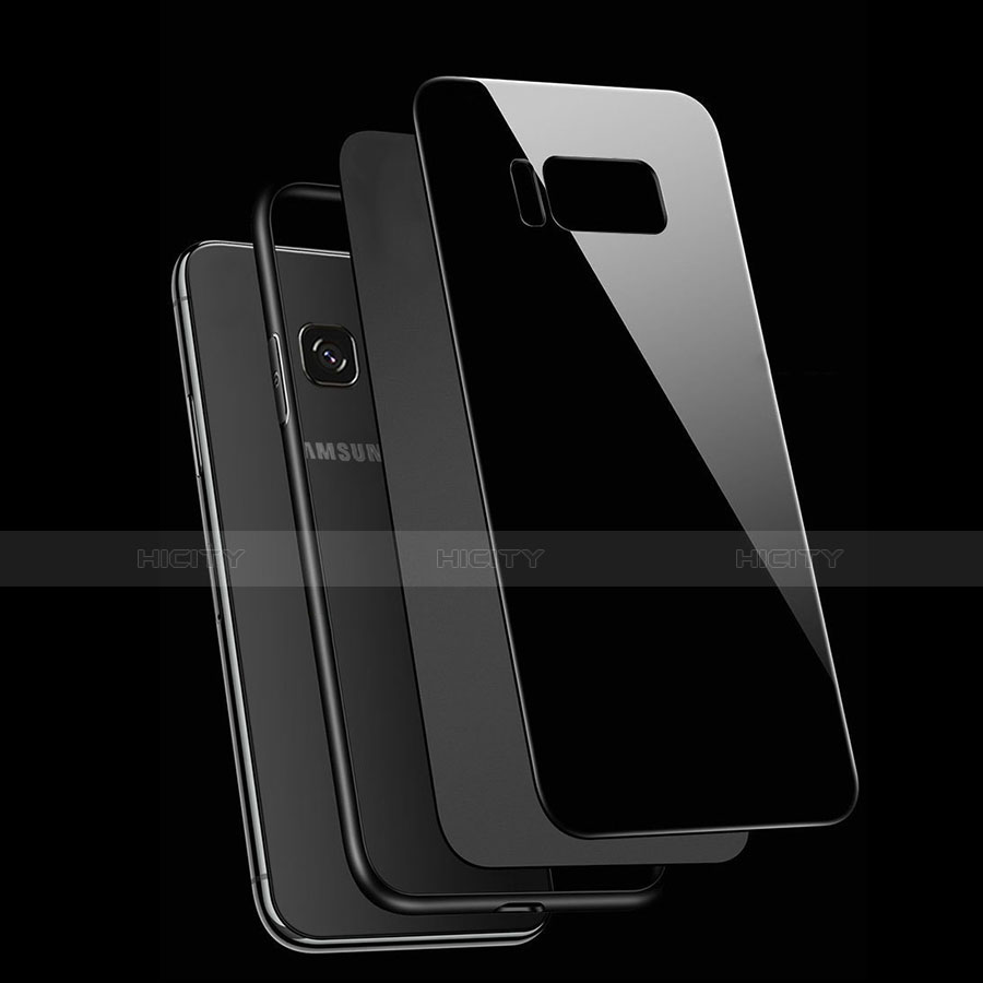 Silikon Schutzhülle Rahmen Tasche Hülle Spiegel mit Magnetisch Fingerring Ständer für Samsung Galaxy S8 Plus groß